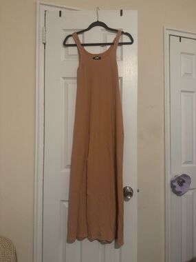 Reformation Ribbed Scoop-Neck Maxi Dress with Slit